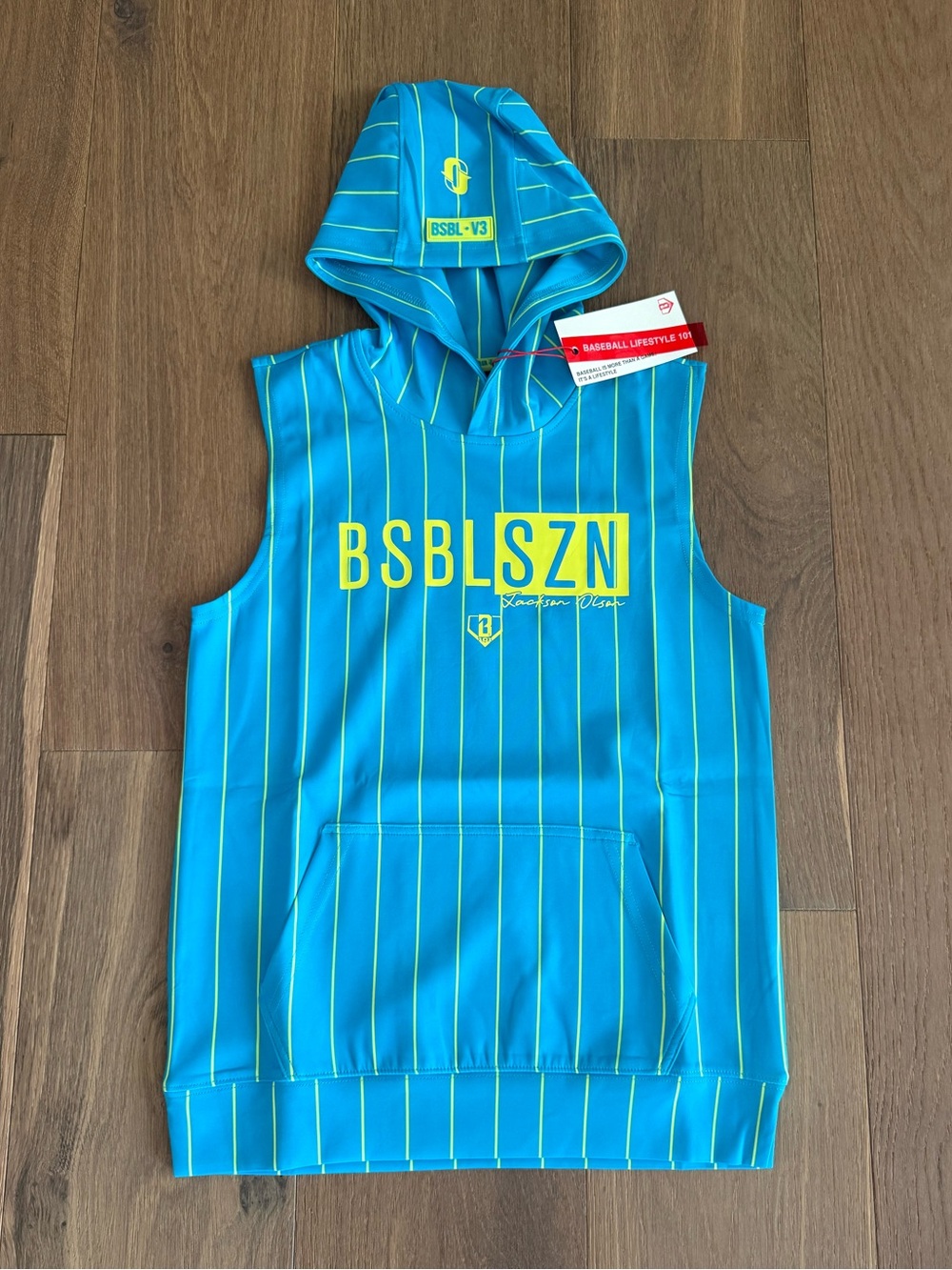 Baseball Lifestyle 101 - BSBL-SZN Youth Sleeveless Hoodie V3 - Jackson Olson